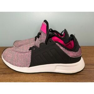 Adidas Originals X_PLR‎ Shock Pink Black Knit Running Shoes B37438 Womens 6.5